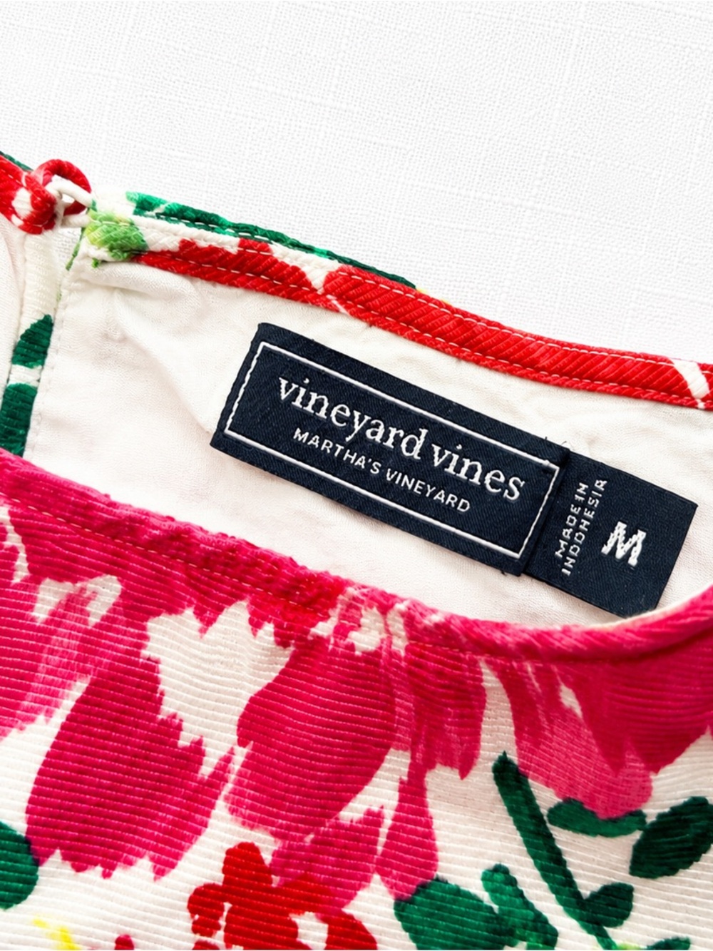 Vineyard Vines Floral Silk Cotton Puff Sleeve Blouse Top Size Medium M - Picture 2 of 7